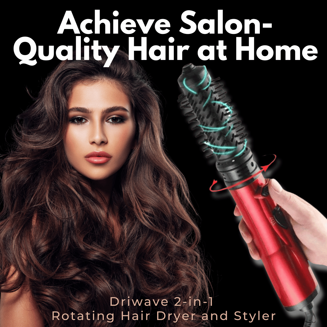 Ionic Rotating Hot Air Brush Hair Styler Dryer with 2 Brush Heads
