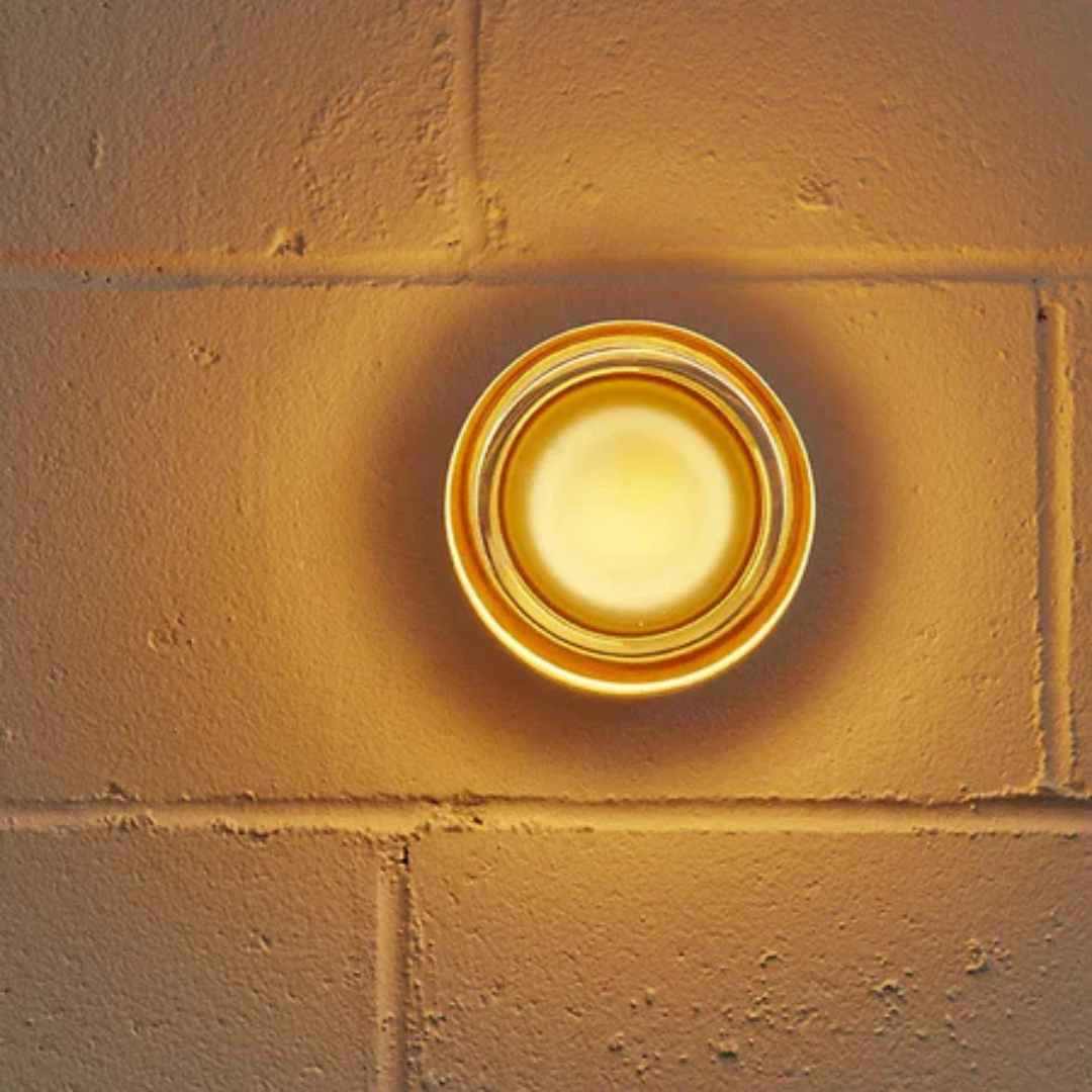 Modern Glass Round LED Wall Sconce 1-Light Aluminium Indoor Wall Lamp