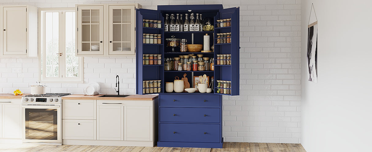 TOPMAX 77inch Farmhouse Kitchen Pantry