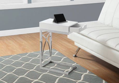Accent Table, C - Shaped Glossy Contemporary & Modern - White - Best Buy Furniture