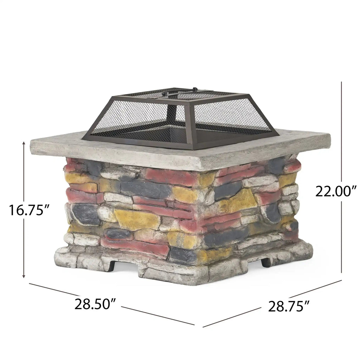 Outdoor Wood Bruning Magnesium Oxide Fire Pit With Lid - Best Buy Furniture