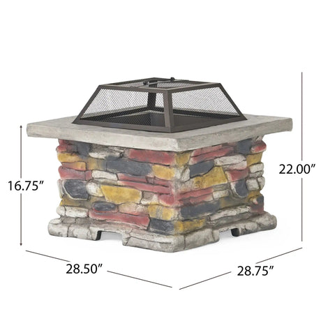 Outdoor Wood Bruning Magnesium Oxide Fire Pit With Lid - Best Buy Furniture