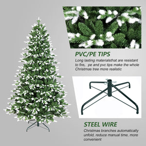 6FT Artificial Christmas Tree with White-Tipped PE & PVC