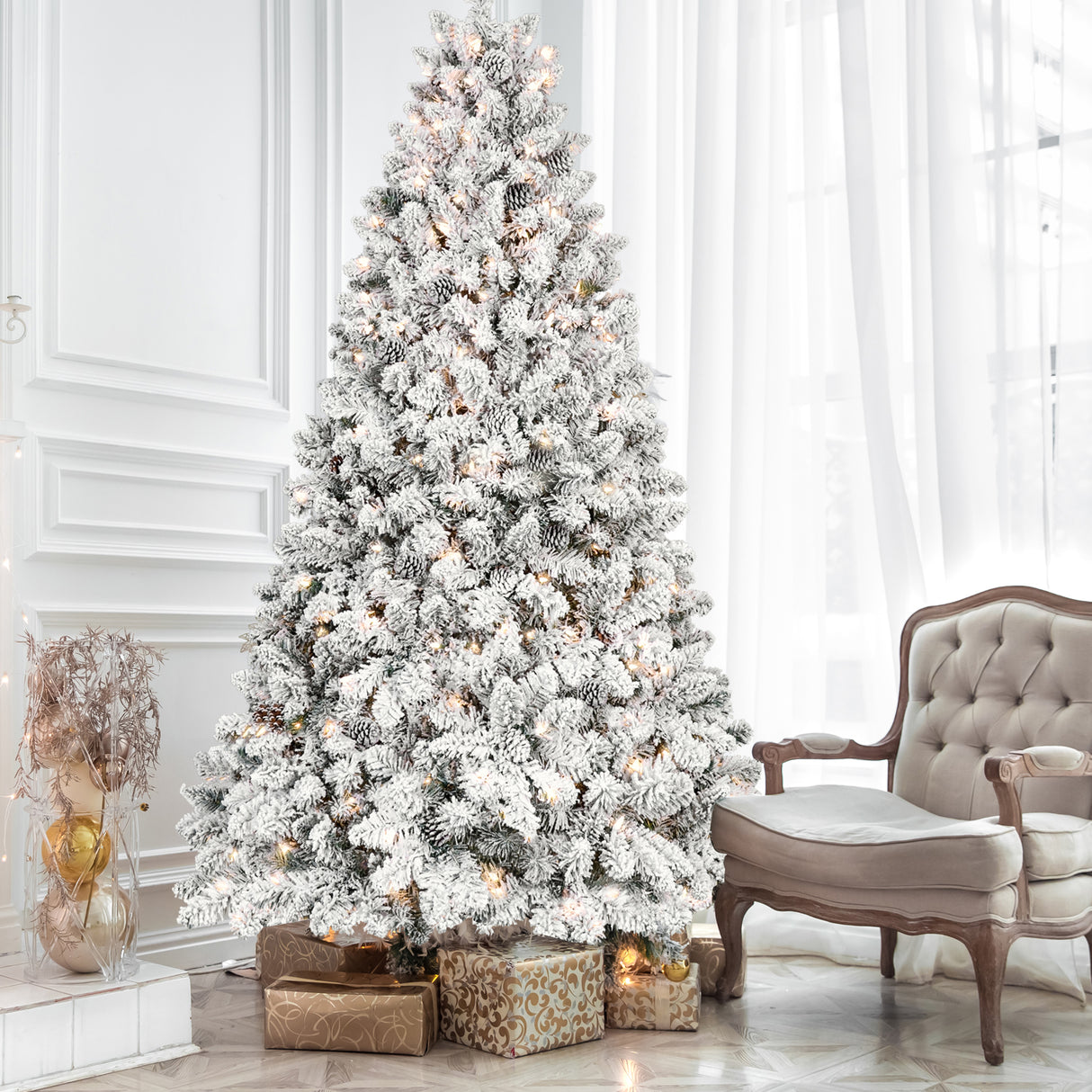 4FT Flocked Christmas Tree with 150 UL Lights