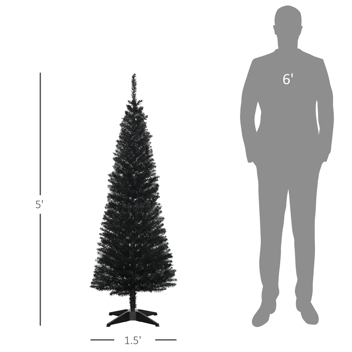 Slim Xmas Tree with Plastic Stand