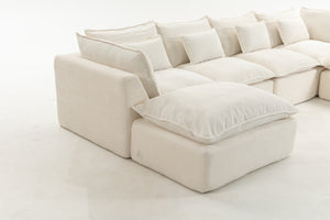 129.8" Width Cloud Couch Oversized Modular Sectional Sofa