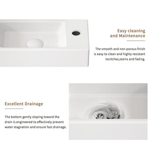 Wall Mounted Bathroom Sink With Faucet And Drain