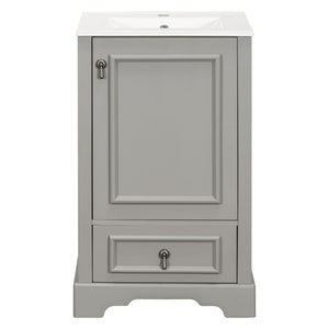 Bathroom Vanity With Sink, Soft Close Door, Adjustable U-Shaped Shelf