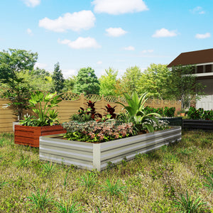 Outsunny 95" x 36" Galvanized Raised Garden Bed