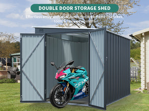 6x8FT Galvanized Steel Outdoor Storage Shed