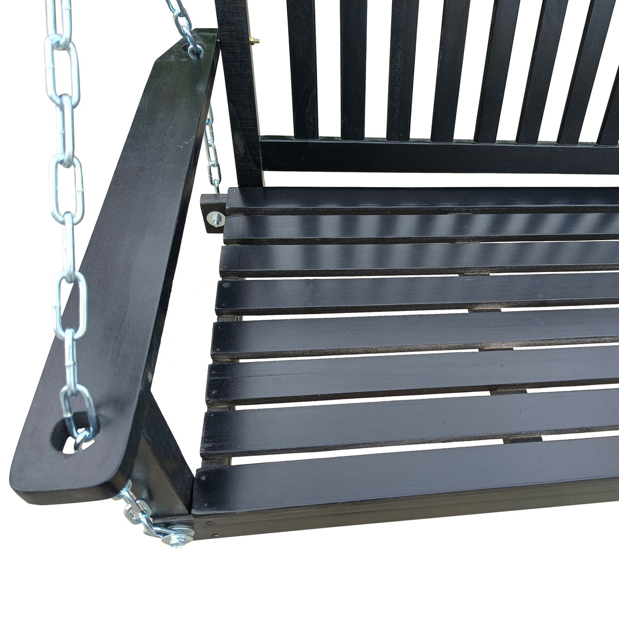 Front Porch Swing With Armrests For Outdoor Patio, Garden Yard, Backyard Or Sunroom