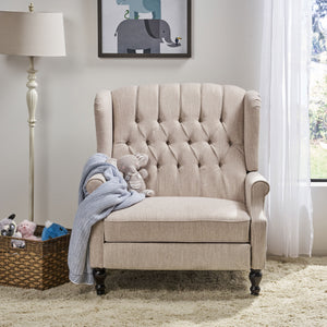 Push Back Recliner Chair Fabric Lounge Armchair
