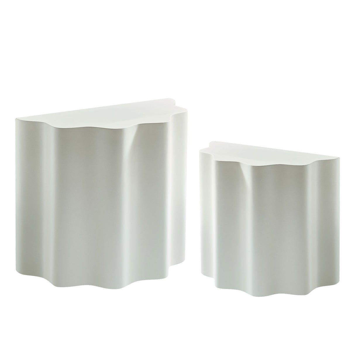 2PCS Set Side Table - Wavy Edges Design