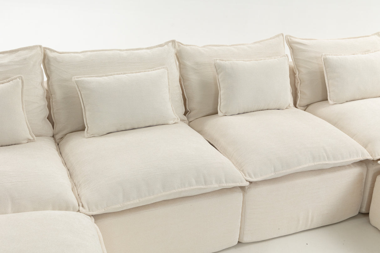 129.8" Width Cloud Couch Oversized Modular Sectional Sofa