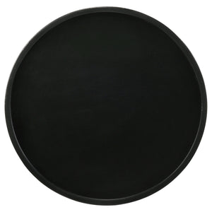 Stain Pedestal Accent Round Table With Lipped Top - Black