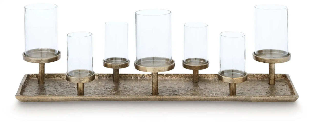 Wallmond - Candle Holder - Antique Brass Finish - Best Buy Furniture
