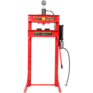 30 Ton Air Hydraulic Shop Press With Gauge, Adjustable H-Frame