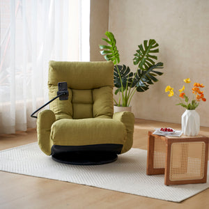 Adjustable Swivel Lounge Chair With 360 Degree Rotating Seat And Headrest Support