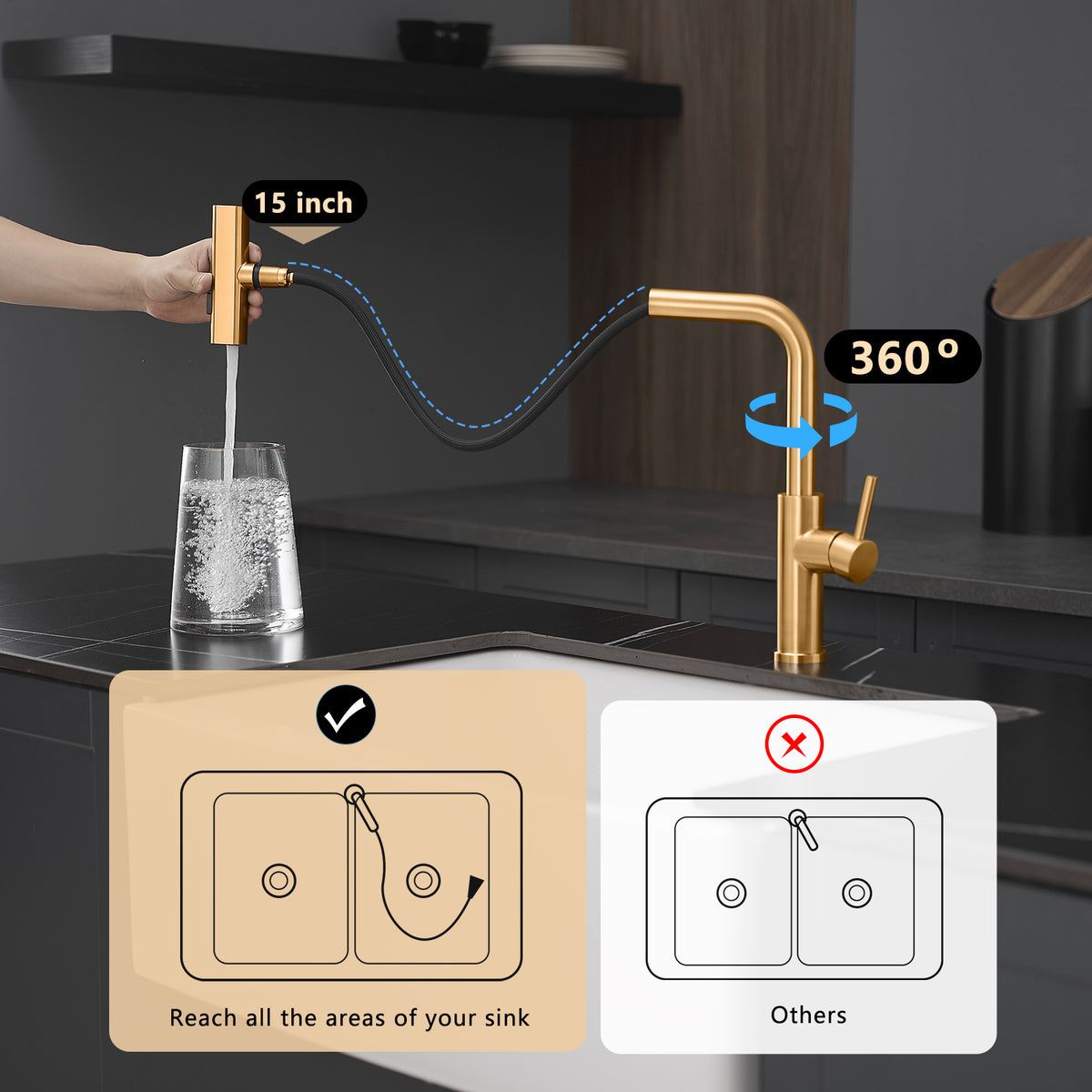 Kitchen Sink Faucet, Nickel