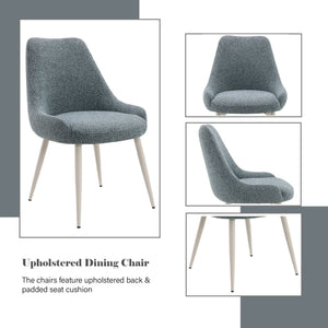 Laela - Boucle Bone Table Side Chair - Light Blue - Best Buy Furniture