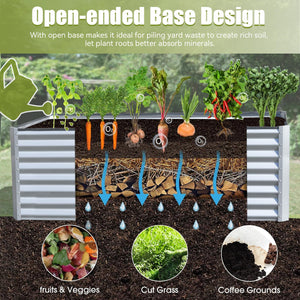 8x4x2 ft Galvanized Raised Garden Bed