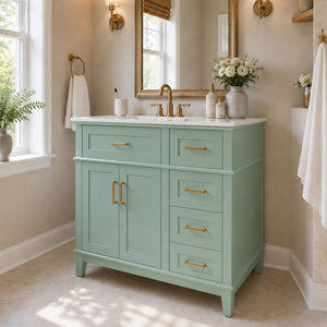 36" Light Green Bathroom Vanity