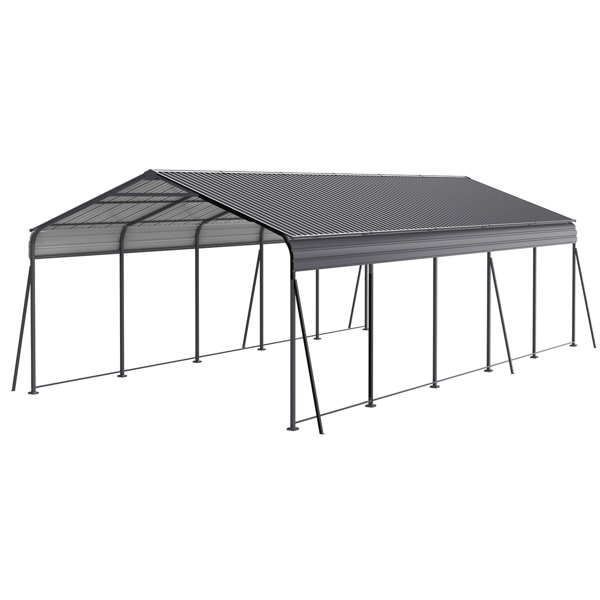 Metal Carport 13 × 26.5 FT with Galvanized Steel Roof