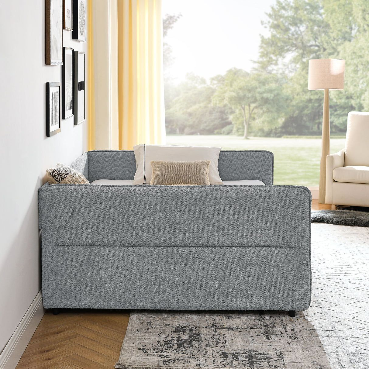 Upholstered Daybed & 2 Drawers
