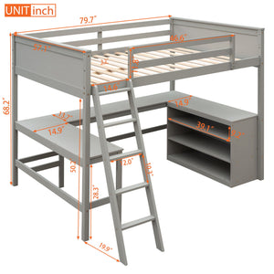 Loft Bed With Shelves With Desk