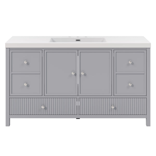 Bathroom Vanity With Separate Sink, Soft Close Doors And 4 Drawers