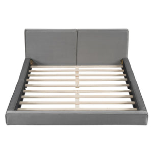 Upholstered Platform Bed, Grounded Bed With Solid Frame