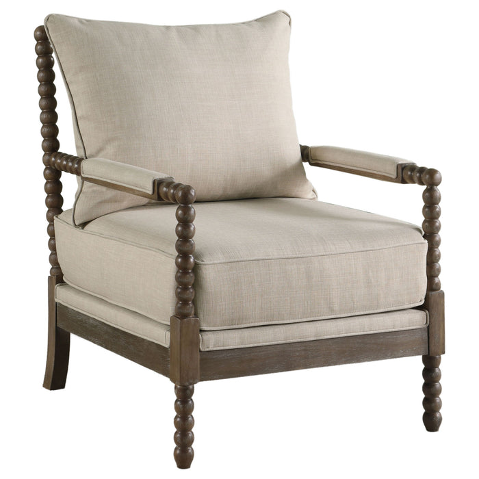 Removable Back Accent Chair with Plush Cushion - Beige, White, or Dark Gray