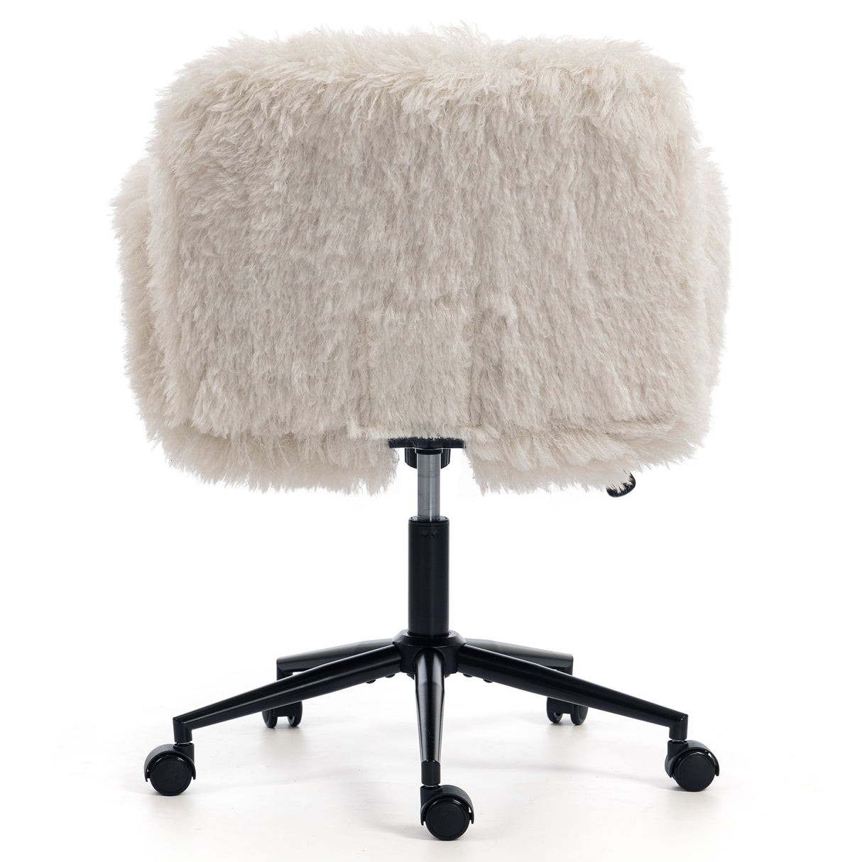 Swivel Chair With Adjustable Armrests And Wheels For Home Office - Beige
