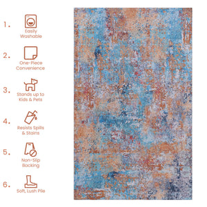 Maval - 6' X 9' Washable Area Rug - Multi