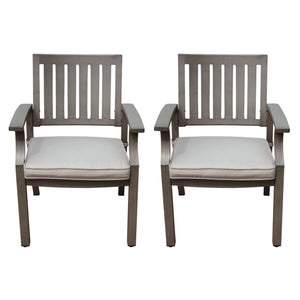Outdoor Modern Aluminum Dining Chair with Cushion (Set of 2)