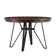 Mid Century Modern Round Dining Table With Metal Legs And Open Shelf - Best Buy Furniture