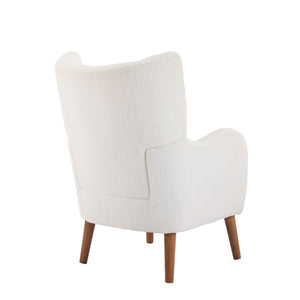 Accent Chair With Birch Wood Legs - White