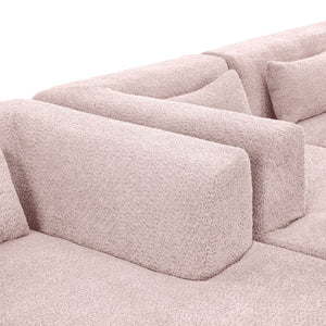 Upholstered Sofa Free Combined Sofa Couch With 2 Chaise Lounge And Five Back Pillows For Living Room