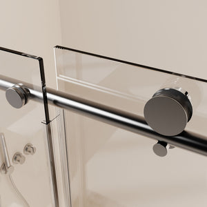 Frameless Single Sliding Soft Close Shower Doors, 5/16" Sgcc Tempered Glass