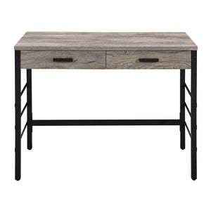 Light Weathered Writing Desk with Storage Drawers and USB Ports - Light Weathered Oak