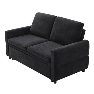 Convertible Sofa Bed Loveseat With Adjustable Backrest And USB Ports