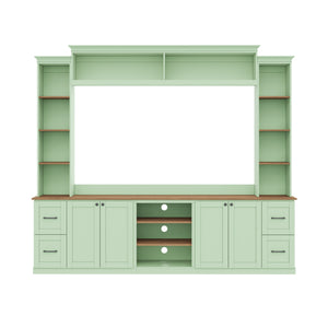 4-in-1 Entertainment Center Wall Unit with Bookshelf for TVs Up to 70"
