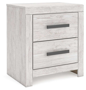 Cayboni - Two Drawer Night Stand - Whitewash - Best Buy Furniture