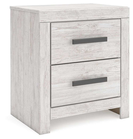Cayboni - Two Drawer Night Stand - Whitewash - Best Buy Furniture