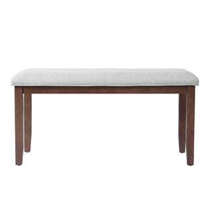 6 Piece Extendable Dining Table Set, Wood Table With Removable Leaf, 4 Upholstered Chairs And Bench - Cherry