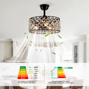 18'' Crystal Cage Ceiling Fan with Remote Control