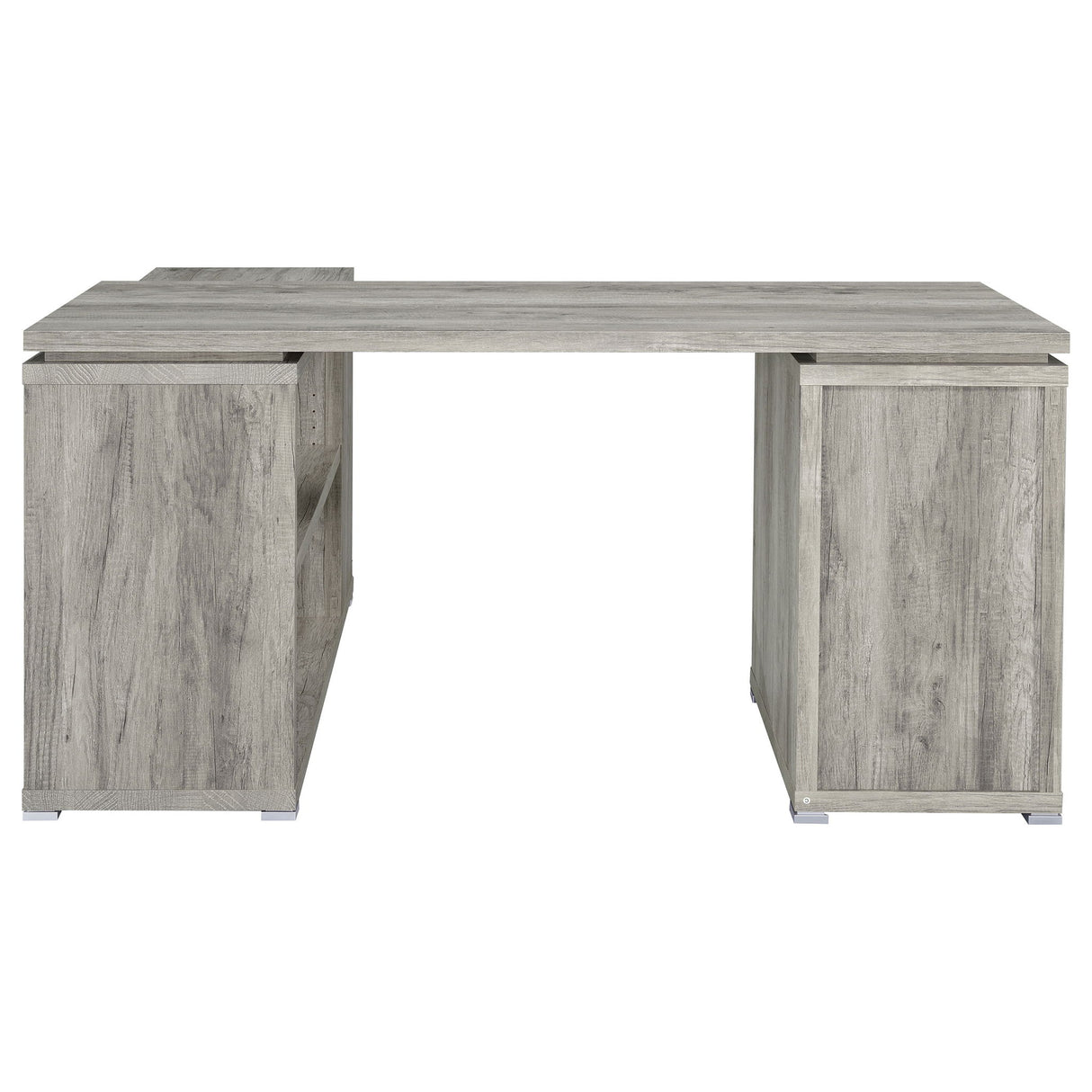 Tona - L-Shape Computer Desk With 3 Drawers And 5 Shelves