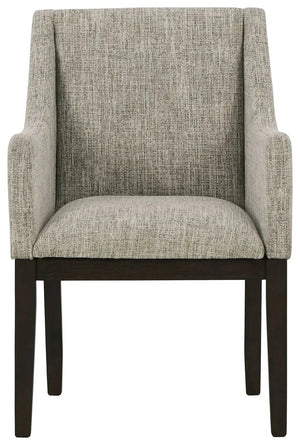 Burkhaus - Dining UPH Arm Chair (Set of 2) - Beige / Dark Brown - Best Buy Furniture