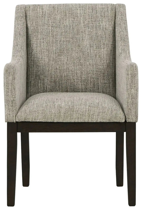 Burkhaus - Dining UPH Arm Chair (Set of 2) - Beige / Dark Brown - Best Buy Furniture