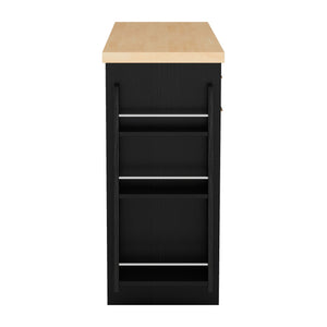 Kitchen Sideboard With Sliding Door Cabinet, 3 Tier Spice Rack